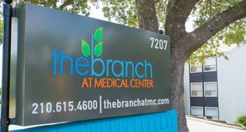 San Antonio apartment for rent - A sign for The Branch Medical Center with a phone number and website.