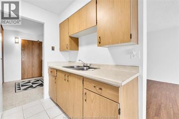 Windsor condo for rent - A kitchen with wooden cabinets and a sink.