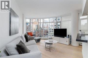 Vancouver apartment for rent - A living room with a grey couch and a television.
