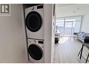 Burnaby apartment for rent - A washer and dryer in a laundry room.