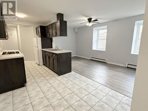 Guelph (Downtown) multi-family for rent - A kitchen with a refrigerator, stove, and cabinets.