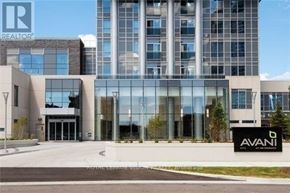 Toronto (Agincourt South-Malvern West) condo for rent - A modern building with the sign "AVANI" in front of it.