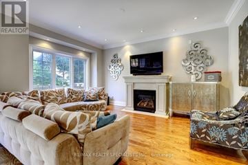 Toronto (Islington-City Centre West) apartment for rent - A living room with a fireplace and a television on the wall.