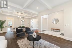 Burlington (Roseland) apartment for rent - A living room with a black table and chairs.