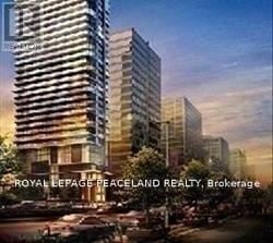 Toronto (Kensington-Chinatown) condo for rent - A rendering of a modern building complex with the text "Royal LePage Peaceland Realty, Brokerage".