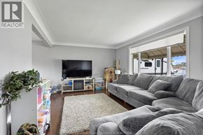 Lakeshore apartment for rent - A living room with a grey couch and a television.