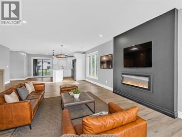 Cottam apartment for rent - A modern living room with a fireplace and a flat screen TV.