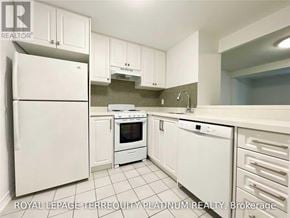 Toronto (Church-Yonge Corridor) condo for rent - A white kitchen with a refrigerator, oven, and sink.