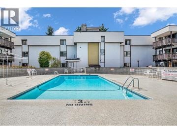 Maple Ridge apartment for rent - A swimming pool in front of a building with a sign that says "No Diving".