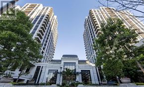 Toronto (Willowdale East) condo for rent - A building with the text "MODERN SQUARE HEALTH & FITNESS" is seen between two tall buildings.