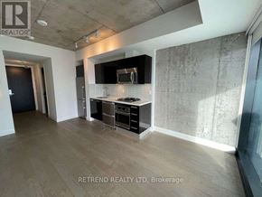 Toronto (Waterfront Communities) condo for rent - A spacious kitchen with a modern design featuring a stove, oven, and microwave.