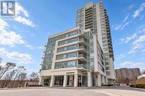 Toronto (Weston) condo for rent - A tall residential building with a glass facade and a sign that reads "Keller Williams Advantage Realty.".