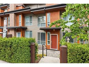 Surrey apartment for rent - A brown building with a red door and a sign that says 15.