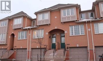 Mississauga (East Credit) townhouse for rent - A large brick building with the number 2087 on the front door.