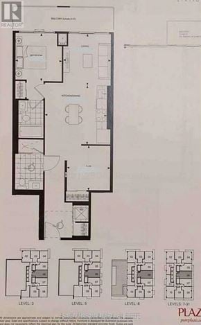 Toronto (Church-Yonge Corridor) condo for rent - A floor plan for a residential building is displayed, showing the layout of rooms and their dimensions.