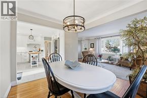 Brantford apartment for rent - A dining room with a white table and chairs.