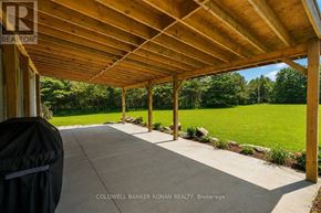 Mono apartment for rent - A wooden covered patio area with a black grill.
