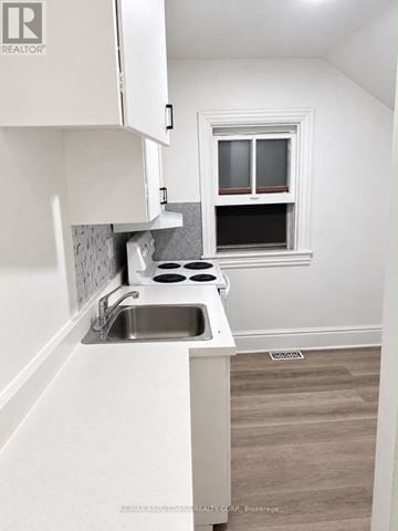 Hamilton (Corktown) apartment for rent - A small kitchen with a sink and a window.