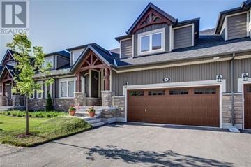 Collingwood townhouse for rent - A modern house with a brown garage door is for sale.