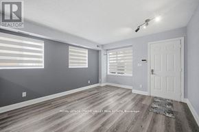 Toronto (Niagara) townhouse for rent - A room with a white door and a window with blinds.