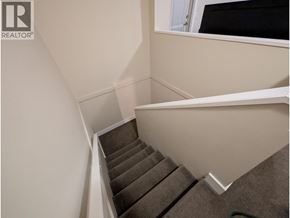 Richmond apartment for rent - A staircase with a carpeted runner and white risers.