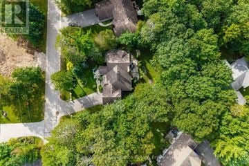 Tiny apartment for rent - A bird's eye view of a residential area with houses surrounded by trees.