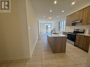 Kawartha Lakes (Lindsay) multi-family for rent - A kitchen with a countertop and cabinets is shown in this image.
