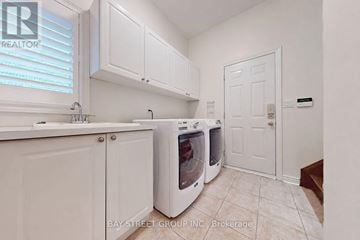 Richmond Hill (Bayview Hill) apartment for rent - A kitchen with white cabinets and a white door.