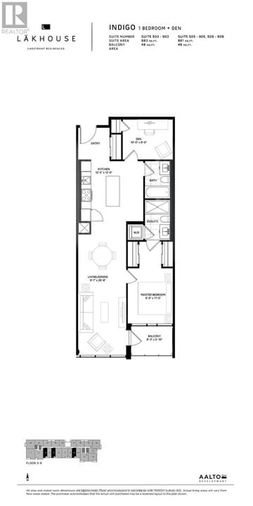 Barrie (Lakeshore) condo for rent - A black and white image of a floor plan for an apartment.