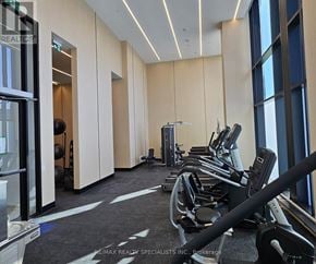 Mississauga (Port Credit) condo for rent - A gym with treadmills and exercise equipment.