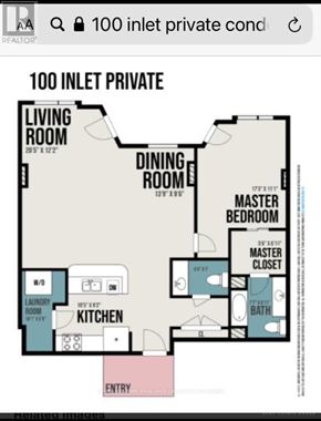 Ottawa condo for rent - A floor plan of a 100 inlet private condo.
