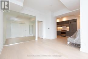Toronto (Yonge-Eglinton) condo for rent - A spacious, empty room with a large mirror on the wall.