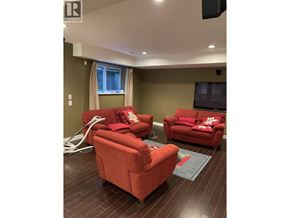Coquitlam apartment for rent - A living room with red couches and a flat screen TV.