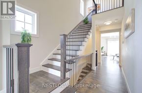 Blue Mountains apartment for rent - A staircase with a metal railing and wooden steps.