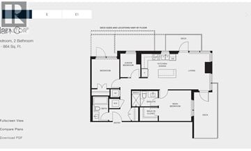 Burnaby apartment for rent - A black and white image of a floor plan for a home with a living room, kitchen, and bathroom.