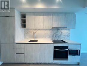 Toronto (Bay Street Corridor) condo for rent - A modern kitchen with a marble countertop and stainless steel appliances.