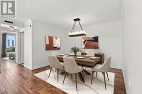Toronto (High Park-Swansea) condo for rent - A dining room with a wooden table and chairs.
