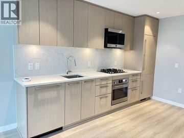 Burnaby apartment for rent - A kitchen with a sink, stove, and cabinets.