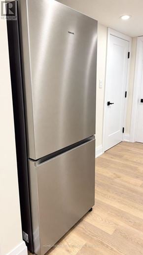 Vaughan (Kleinburg) apartment for rent - A stainless steel refrigerator in a kitchen.