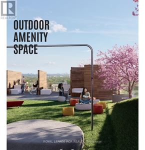 Barrie (City Centre) condo for rent - A brochure cover for Royal LePage Realty showcasing an outdoor amenity space.