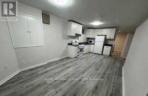 Brampton (Snelgrove) apartment for rent - A kitchen area with a refrigerator, microwave, and cabinets.