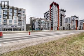 Waterdown condo for rent - A street view of a residential area with apartment buildings and a gym named "Anytime Fitness".