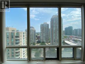 Toronto (Newtonbrook East) condo for rent - A view of a cityscape from a window in a building.