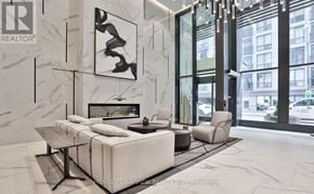 Toronto (Church-Yonge Corridor) condo for rent - A modern living room with a large marble floor and a large window.