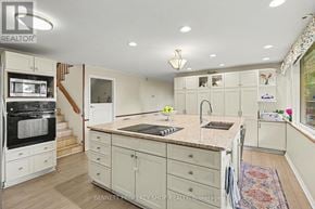 Ottawa house for rent - A kitchen with a marble countertop and a refrigerator with a built-in oven.