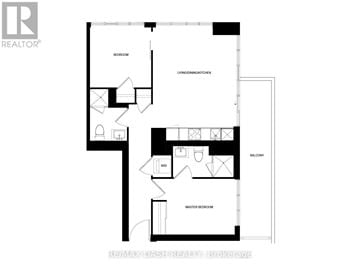 Toronto (Church-Yonge Corridor) condo for rent - A floor plan of a house with a master bedroom and a balcony.