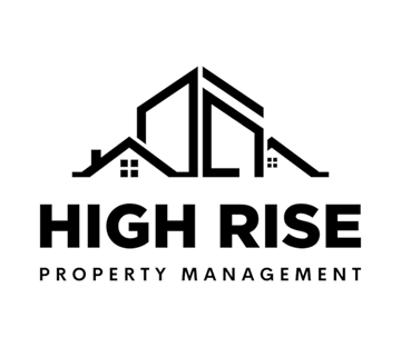 Red Deer apartment for rent - A black and white logo for High Rise Property Management.