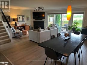 Collingwood townhouse for rent - A living room with a fireplace and a television.