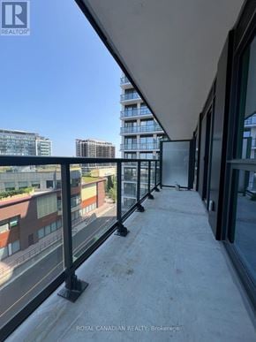 Toronto (York University Heights) condo for rent - A balcony with a view of a cityscape.
