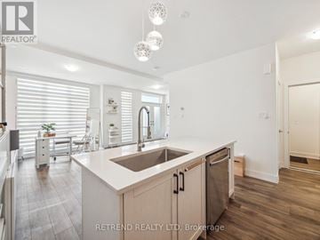 Richmond Hill (Oak Ridges) townhouse for rent - A modern kitchen with a sink and a dishwasher.